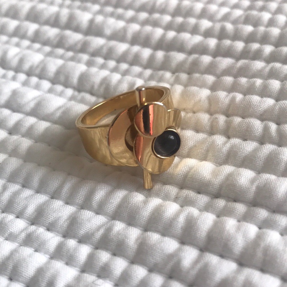 gold ring, abstract designer